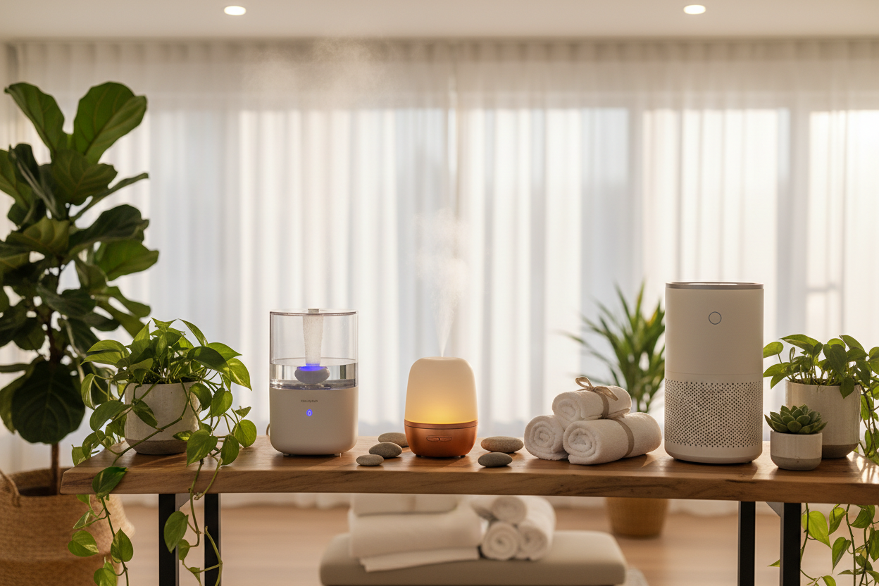 Creating Relaxing Indoor Wellness Spaces with Humidifiers, Essential Oil Diffusers, and Air Quality Enhancers