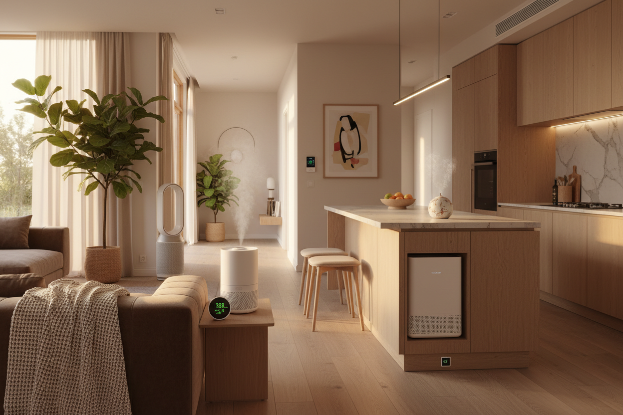 Whole-Home Odor, Moisture & Air Intelligence System — Integrating All 10 Product Categories for Total Environmental Control