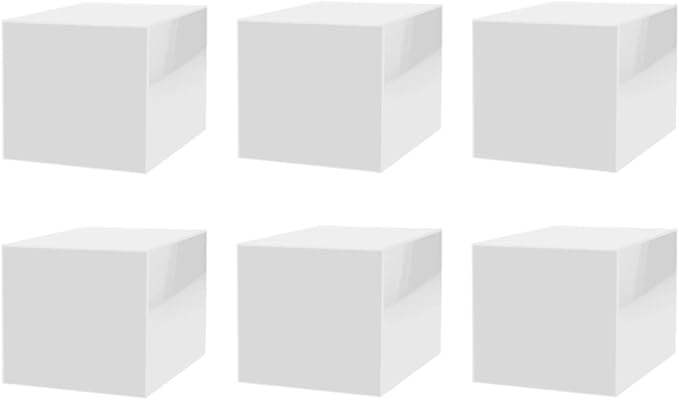 6 Pack Food Riser for Buffet Table White Acrylic Square Box 9" Display Stand by MarketingHolders