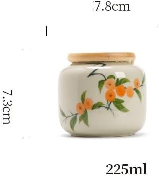 Storage Tank Hand-painted Distant Mountains, Persimmon Tea Cans, Small Ceramic - Image 2