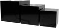 4 Pack Acrylic Display Riser Boxes 3 Piece No Lid Black Retail Product Riser 4" by MarketingHolders