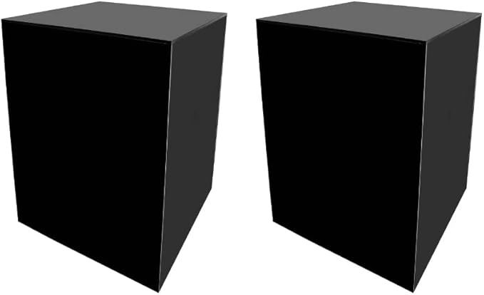 Marketing Holders 2 Pack Tall Display Box Glossy Black Acrylic 12" x 12” x 19” by MarketingHolders
