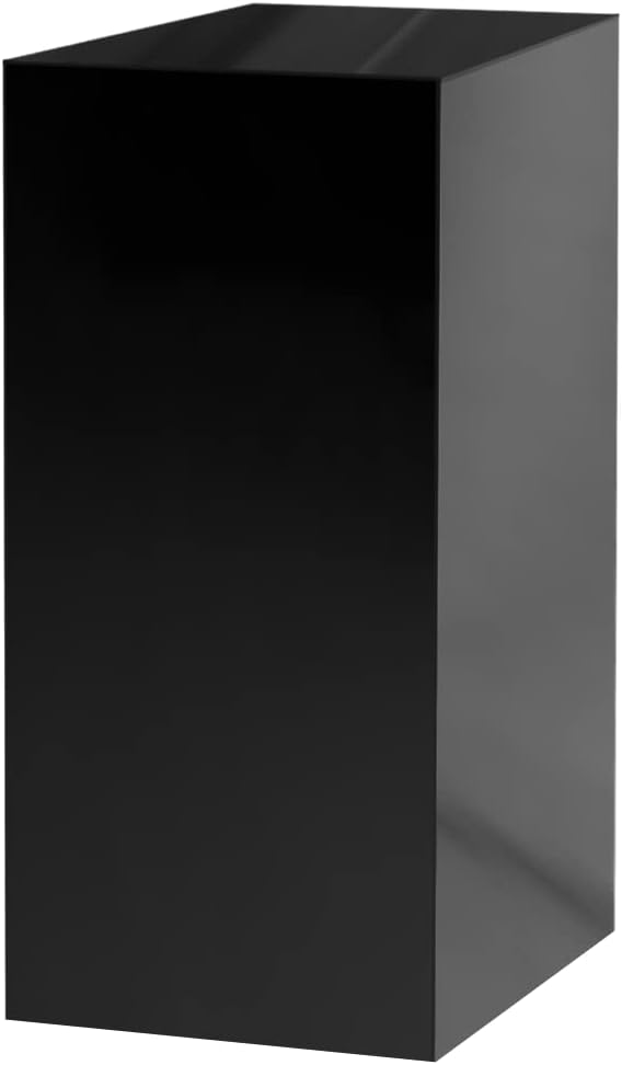 One Piece Acrylic Pedestal Art Stand Glossy Black Display No Lid 12" x 12" x by MarketingHolders