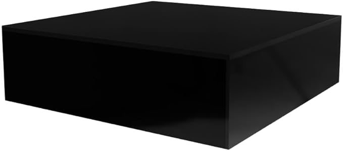 Black Acrylic Display Box Versatile 5 Sided Pedestal 6.75" x 6.75" x 2 Inch by MarketingHolders