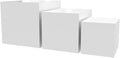 2 Pack Acrylic Display Riser Boxes 3 Piece White Retail Product Riser No Lid by MarketingHolders