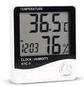 HTC-1 Digital Hygrometer Indoor Thermometer Clock/Alarm Humidity Meter Room by Unknown