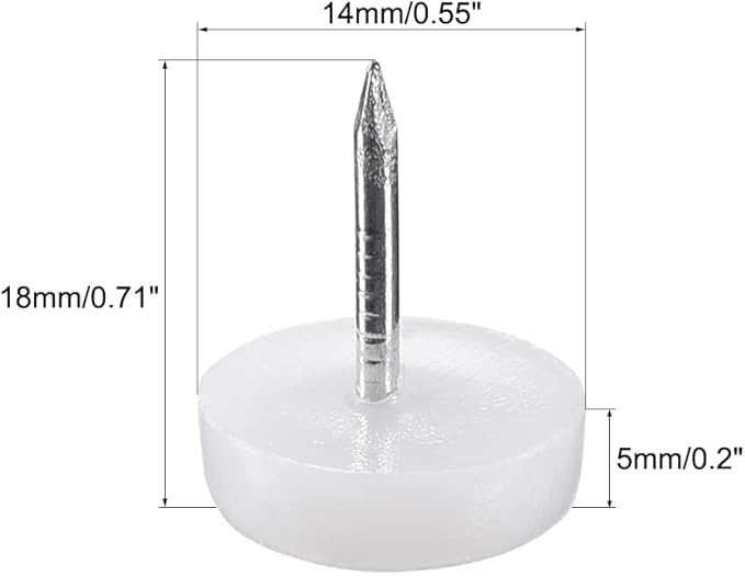 uxcell Furniture Feet Nail Plastic Glide Nails Chair Table Leg Protector Pad - Image 2