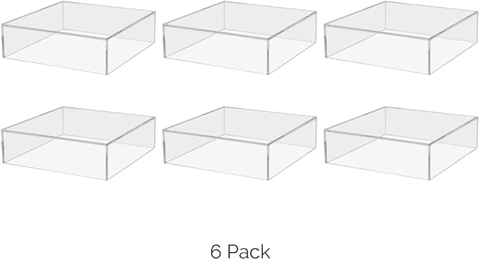 6 Pack Clear Acrylic Display Box Counter Retail Merchandise Storage Bin No Lid - Image 5