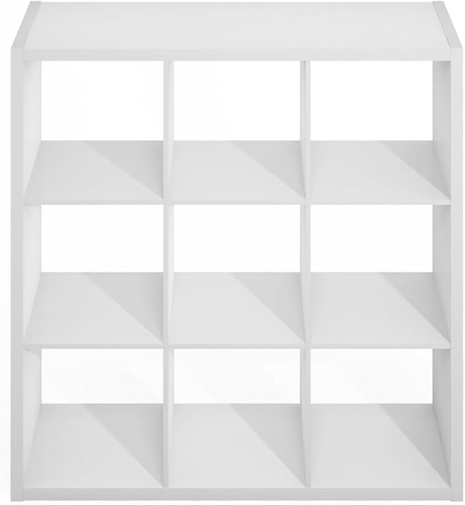 Furinno Simple Cube Storage Organizer, 9-Cube Display Shelf, Open Back Shelving - Image 4