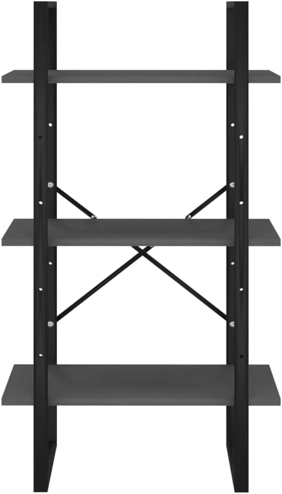 Grey Metal Medium Storage Shelf 11.8 x 23.6 x 41.3 in 3 Tier Rectangular - Image 6