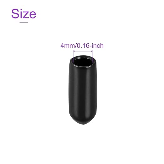 DMiotech 100 Pack 4mm ID Black Screw Thread Protectors Rubber End Caps Bolt - Image 4