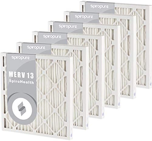 SpiroPure 19.25x24x2 MERV 13 Pleated Filter Air Filters Made in USA, 6 Pack by SpiroPure