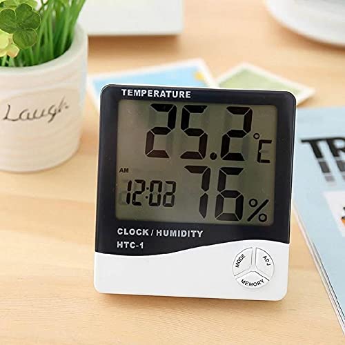 HTC-1 Digital Hygrometer Indoor Thermometer Clock/Alarm Humidity Meter Room - Image 7