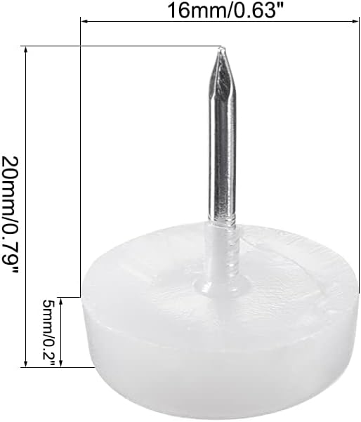 uxcell Furniture Feet Nail Plastic Glide Nails Chair Table Leg Protector 16mm - Image 2