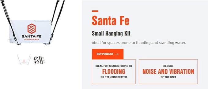 Santa Fe Small Hang Kit for Santa Fe Dehumidifiers for Standing Water in Crawl - Image 2