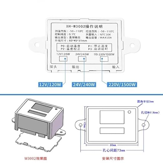 Marhynchus XH-W3005 Digital LCD Hygrometer Switch Controller Humidity Sensor - Image 4