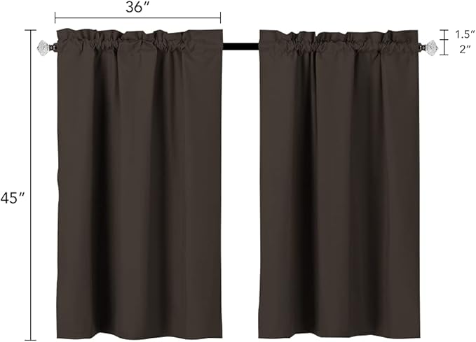 Easy Home 2 Panels Blackout Tier Curtain - Image 2