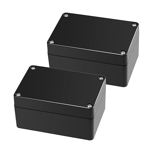 2 Pack Black Waterproof Plastic Project Box ABS IP65 Electronic Junction Box by PINFOX