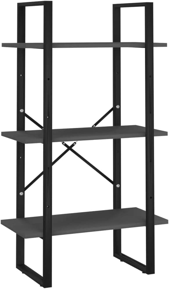 Grey Metal Medium Storage Shelf 11.8 x 23.6 x 41.3 in 3 Tier Rectangular - Image 3