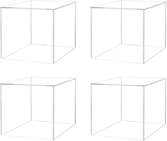 4 Pack Acrylic Cube Clear 6" Flower Vase Decorative Centerpiece Box by MarketingHolders