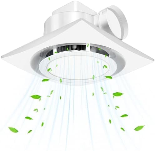 Bathroom Exhaust Fan with Light, 110 CFM, 1.0 Sones, 12.16” Ceiling Vent Fan by Unknown