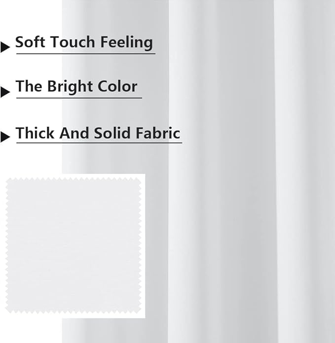 MYSKY HOME White Curtains for Bedroom, Grommet Room Darkening Curtain for - Image 3
