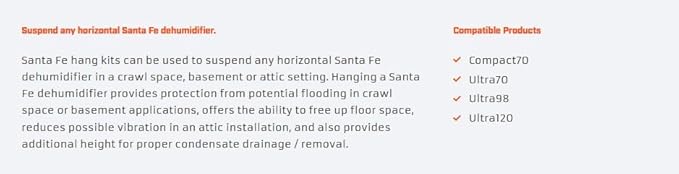 Santa Fe Small Hang Kit for Santa Fe Dehumidifiers for Standing Water in Crawl - Image 4