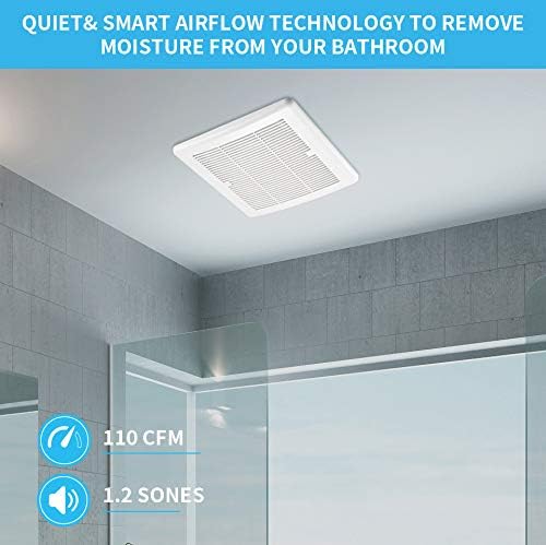 Tech Drive Super Quiet 110 CFM, 1.5 Sone Bathroom Ventilation and Exhaust Fan - Image 3