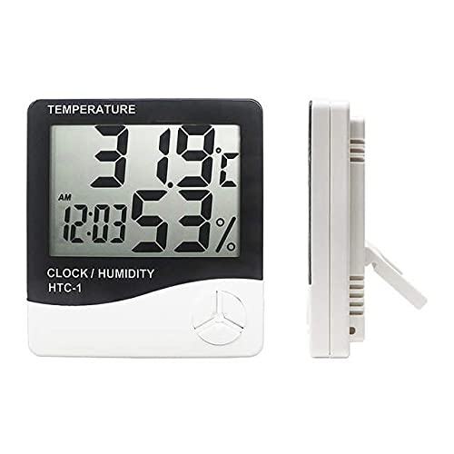 HTC-1 Digital Hygrometer Indoor Thermometer Clock/Alarm Humidity Meter Room - Image 5
