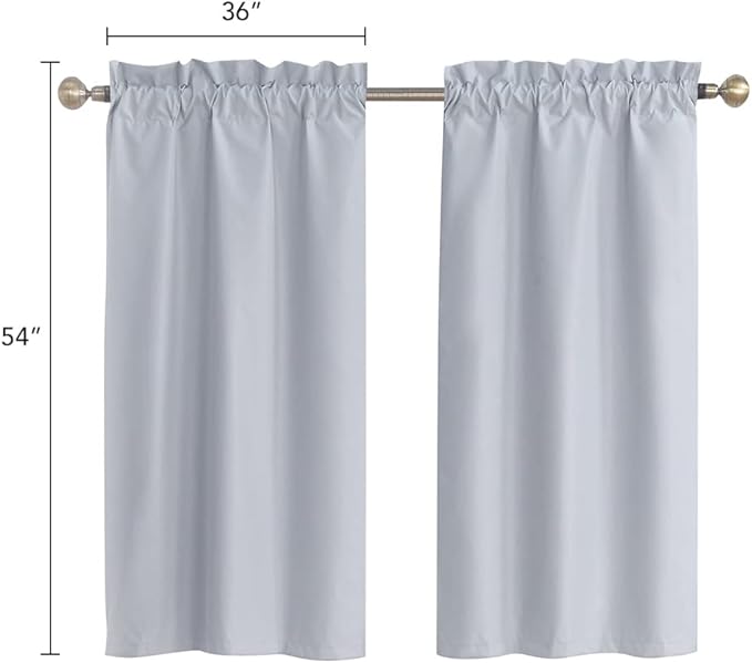 Easy Home 2 Panels Blackout Tier Curtain - Image 2