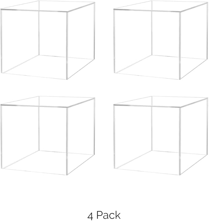 4 Pack 14 Inch Clear Acrylic Display Riser Box - Image 4