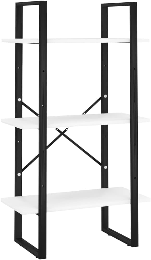 White Medium Storage Shelf 41.3 in Tall Rectangular Bookcase, 11.8 x 23.6 in - Image 3
