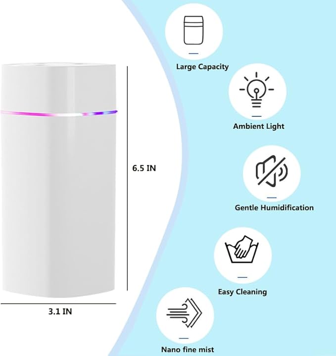 ​​JORMEY Mini Portable Humidifiers-Quiet Cool Mist Humidifier - Image 7