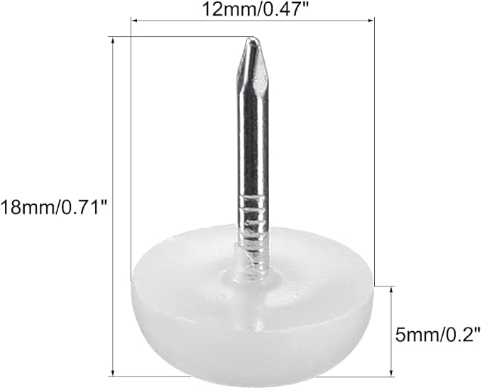 uxcell Furniture Feet Nail Plastic Glide Nails Chair Table Leg Protector Pads - Image 2