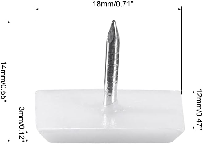 uxcell Furniture Feet Nail Plastic Glide Nails Square Chair Table Leg Protector - Image 2