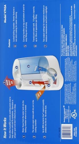 Vicks Warm Mist Humidifier Filter‑Free 1 Gal Tank, Auto Shut‑Off, Night Light - Image 10