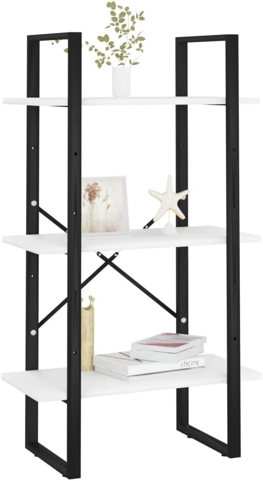 White Medium Storage Shelf 41.3 in Tall Rectangular Bookcase, 11.8 x 23.6 in - Image 5