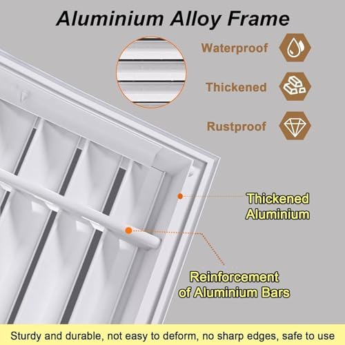 Powder-Coated Steel White Air Filter Grille - Image 4