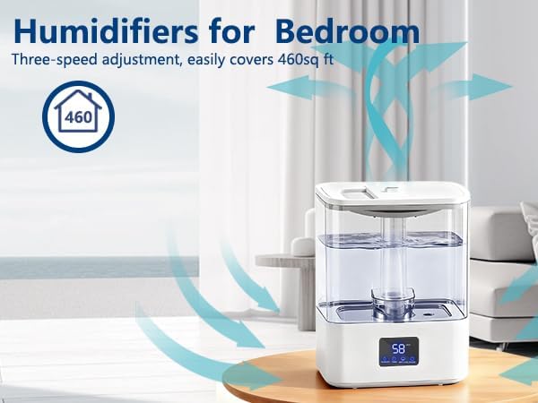 KZF 4L Top Fill Humidifiers for Bedroom & 60H Runtime - Image 4