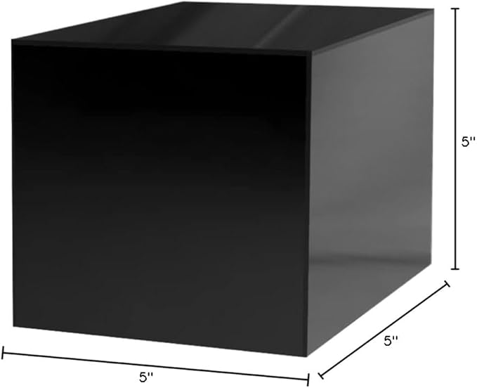 5 Inch Acrylic Display Riser Box Black Square Retail Product Riser One Open - Image 4