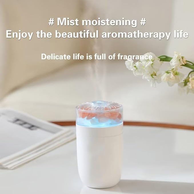 Himalayan Salt Lamp Ultrasonic Humidifier, Essential Oil Aromatherapy Diffuser - Image 9