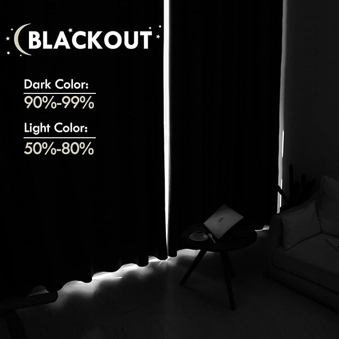 DWCN Blackout Curtains Thermal Insulated, Energy Saving & Noise Reducing - Image 3