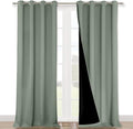 NICETOWN Greyish Green 100% Blackout Windows Curtains, Super Heavy-Duty Black by NICETOWN