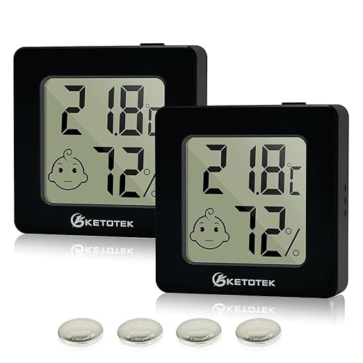 KETOTEK Mini Hygrometer Indoor Thermometers Humidity Meter 2 Pack Humidity by KETOTEK