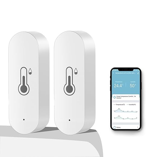 2 Pack WiFi Temperature Humidity Sensor Smart Hygrometer Thermometer Sensor by DoHome