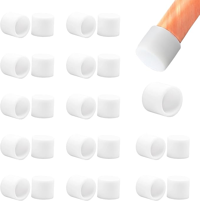 25 Pcs 5/8" Round Chair Leg Tips Caps, Silicone Rubber Furniture Leg Floor by BOPOREAE
