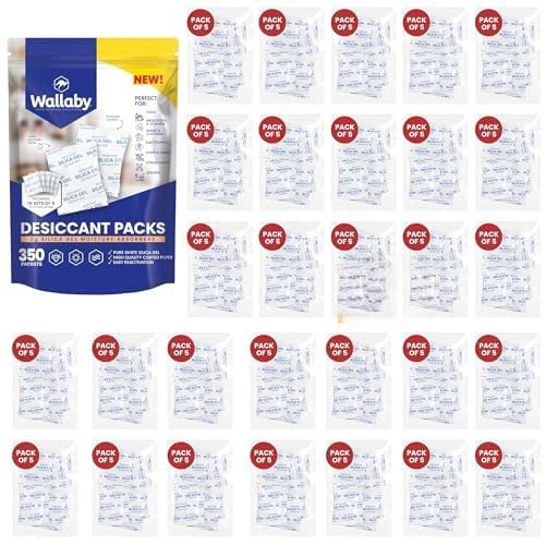Wallaby 2 gram Food Safe Pure White Silica Gel Desiccant Dehumidifier Packs by WallabyGoods