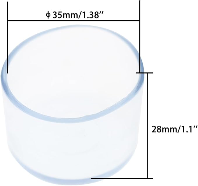 Round Chair Leg Caps, PVC Furniture Feet Covers, TTZEZE Transparent Round Floor - Image 2