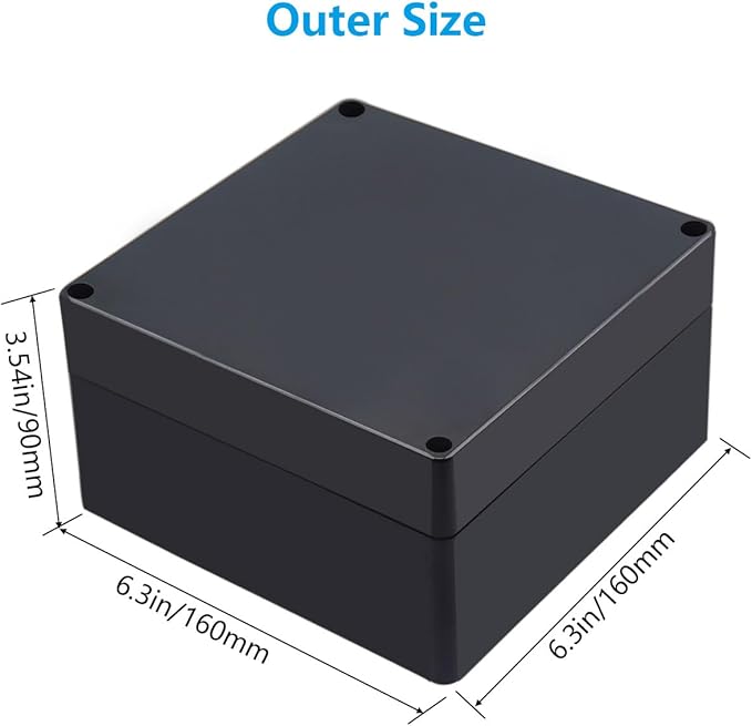 Outdoor Waterproof Junction Box IP67 Project Box ABS Black Electrical Boxes - Image 2