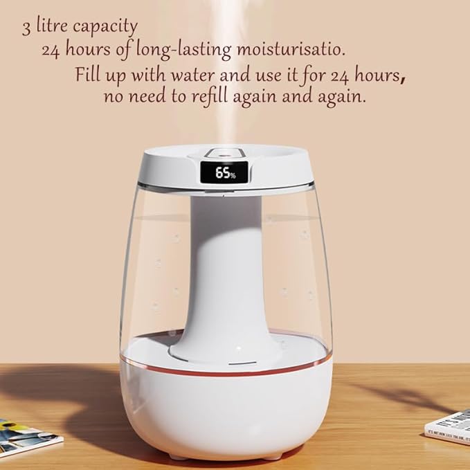 Humidifier for Bedroom, 3 Liter Cool Mist Humidifier, Silent dual-nozzle - Image 2